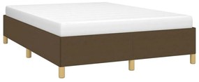 Estrutura de cama sem colchão 140x200 cm tecido castanho-escuro