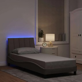 vidaXL Estrutura de cama sem colchão 90x190 cm tecido cinzento