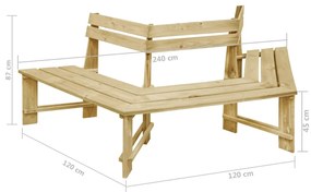 Banco de jardim 240 cm pinho impregnado