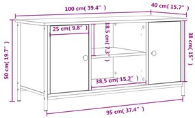 Móvel de TV 100x40x50 cm derivados de madeira preto