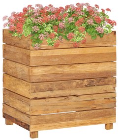 vidaXL Vaso/floreira 50x40x55 cm madeira de teca reciclada e aço