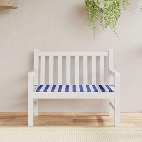 Almofadão p/ banco jardim 120x50x4 cm tecido oxford azul/branco
