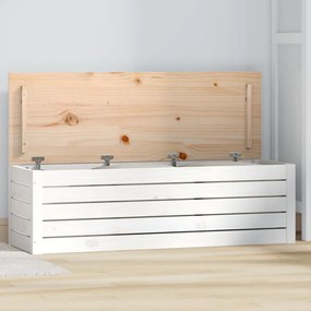 Caixa de arrumação 109x36,5x33cm madeira de pinho maciça branco