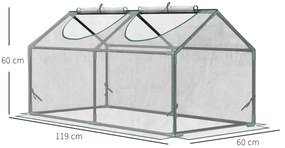 Estufa 119x60x60cm Estufa de Jardim com 2 Janelas Enroláveis para Cult