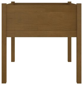 Vaso/floreira jardim 2 pcs 70x70x70cm pinho maciço castanho mel