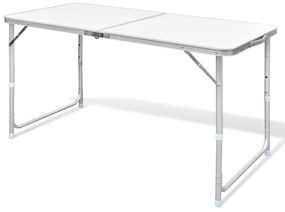 41325 vidaXL Mesa dobrável, para campismo, de altura ajustável, em aluminio