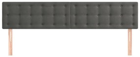 Cabeceira de cama 2 pcs veludo 80x5x78/88 cm cinzento-escuro