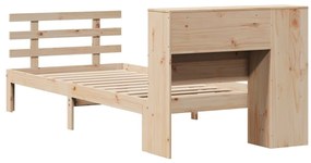 Cama com estante sem colchão 100x200 cm pinho maciço
