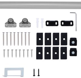 HOMCOM Ferragem para Porta Corredeira 186cm Kit de Acessórios para Por