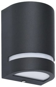 Candeeiros de parede exterior 2 pcs 35 W semicilíndrico preto
