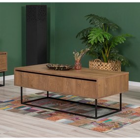 Conjunto de Móveis de Sala Laxus – Nogueira/Preto – TV: 140x50x40 cm,