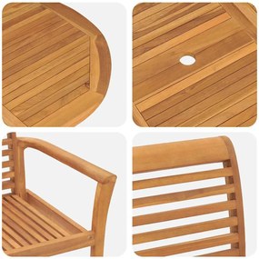 Conjunto de Jantar para Jardim com 7 Peças em Madeira Teak.