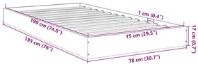 Estrutura cama s/ colchão derivados de madeira carvalho sonoma