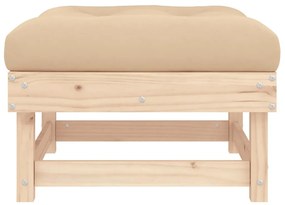 Apoios de pés p/ jardim c/ almofadões 2 pcs pinho maciço