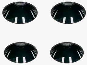 Pack De 4 Downlights Led Embutidos Sem Moldura Trimless Redondos Em Alumínio Gensap Preto & 8 W & 38º & Branco Frio 4000k & Ø6,8 Cm - Sklum