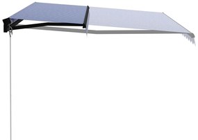 Toldo retrátil manual 450x300 cm azul e branco