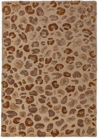 Tapete em viscose tufado à mão com relevo Leopard Print