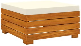 4 pcs conj. lounge jardim c/ almofadões madeira acácia maciça