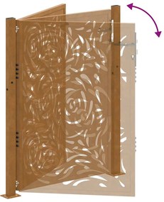 Portão de jardim 105x130 cm design de chama de aço resistente