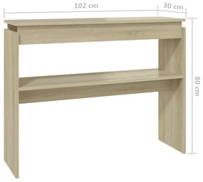 Mesa consola 102x30x80 cm derivados de madeira carvalho sonoma