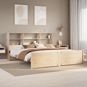 Cama com estante sem colchão 200x200 cm pinho maciço