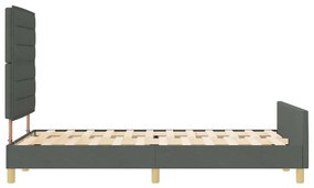 Cama vidaXL em Cinzento Escuro, 160x200 cm, Tecido