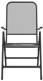 3 pcs conjunto de jantar para jardim rede de metal antracite