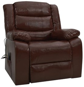 vidaXL Sofá de massagens reclinável couro artificial castanho