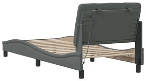 Estrutura de cama com LED sem colchão 90x200 cm tecido