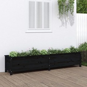 vidaXL Canteiro elevado de jardim 199,5x40x39 cm pinho maciço preto
