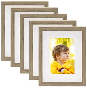 vidaXL Molduras 3D 5 pcs 20x25 cm para foto de 13x18 cm madeira escura