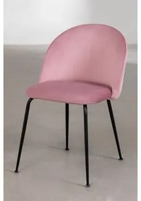 Cadeira de Jantar em Veludo Kana Design Pêonia & Preto - Sklum