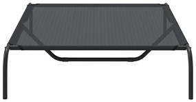 Cama para cães elevada 130x80x20 cm Textilene e aço preto