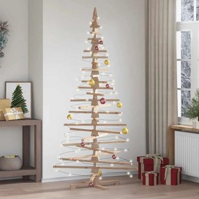 vidaXL Árvore de Natal decorativa 210 cm madeira de pinho maciça