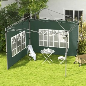2 Paredes Laterais para Tenda de 3x3 / 3x4 m 295x195 cm (ESTRUTURA NÃO INCLUIDA) Parede de Substituição de Tecido Oxford para Tendas Dobráveis Verde