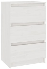 Mesa de cabeceira 40x29,5x64 cm madeira de pinho maciça branco
