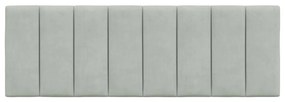 Almofadão de cabeceira 120 cm veludo cinzento-claro
