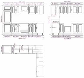 14 peças armário de cozinha conjunto Kalmar carvalho castanho