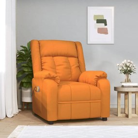 vidaXL Poltrona de massagens tecido amarelo
