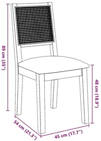 Cadeiras de jantar com almofadões 2 pcs madeira maciça