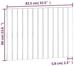 Cabeceira de parede 82,5x3x60 cm madeira de pinho maciça