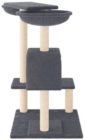 Árvore p/ gatos c/ postes arranhadores 82 cm cinzento-escuro