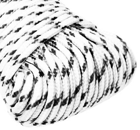 Corda entrançada para barco 5 mm x 250 m poliéster branco