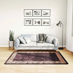 vidaXL Tapete lavável antiderrapante 120x170 cm preto e dourado