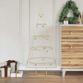 vidaXL Árvore de Natal de metal Ouro 125 cm Aço com Revestimento em Pó