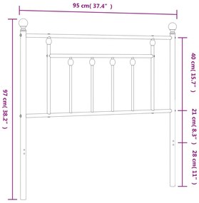 Cabeceira de cama 90 cm metal branco