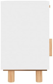 Mesa de cabeceira pinho maciço e vime natural branco