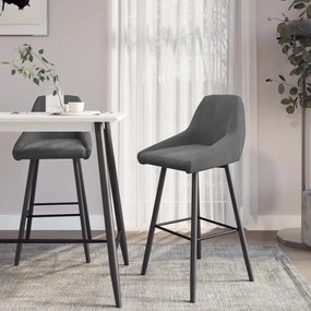 vidaXL Bancos de bar 2 pcs veludo cinzento-claro