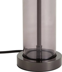 Candeeiro de Mesa Chique de Hotel em Metal Escuro com Vidro Fumê - Amara