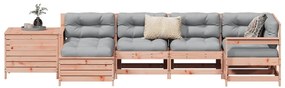 7 pcs conjunto sofás jardim madeira abeto-de-douglas